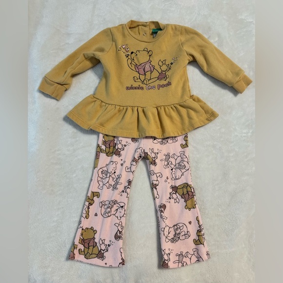 Disney Yellow and Pink Pajama Set with Ruffle Detail - Picture 1 of 6